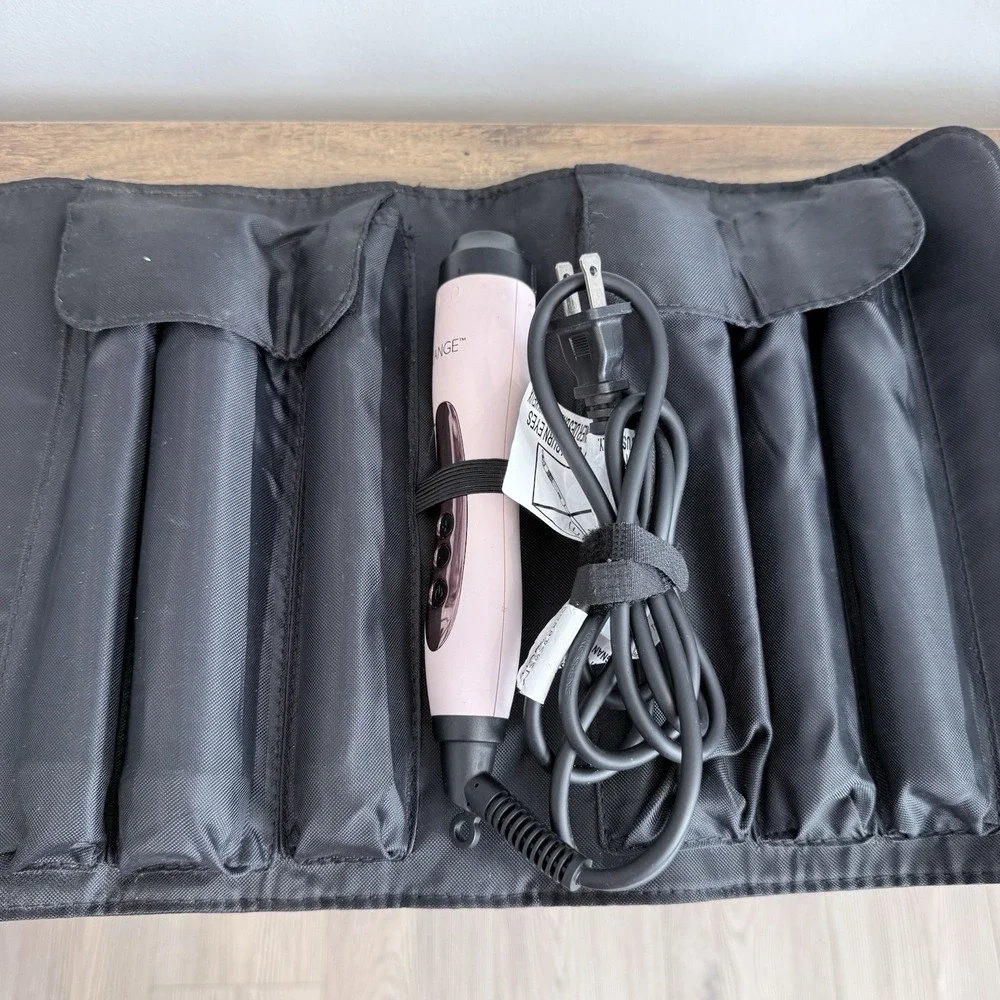 LANGE L'ange Professional 5 in 1 Hair Curling Wand Set in Travel Case Pink